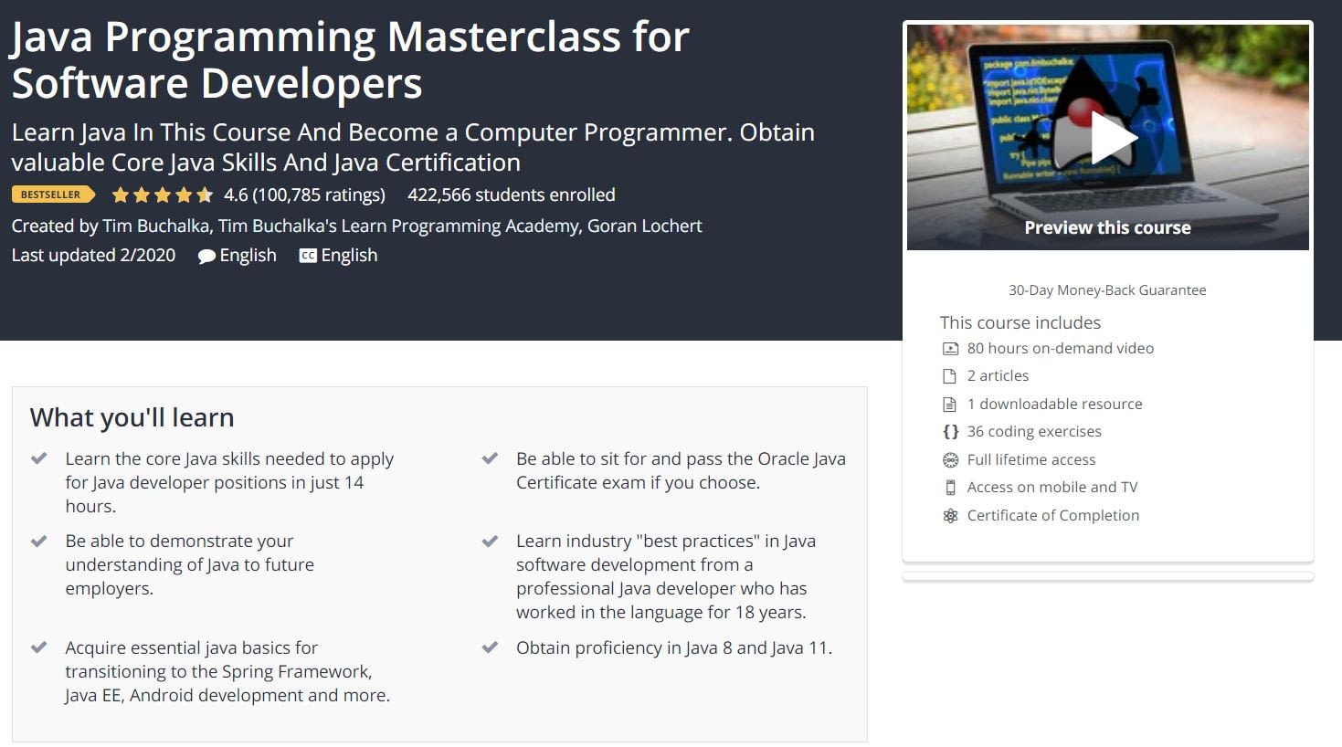 best java course on udemy